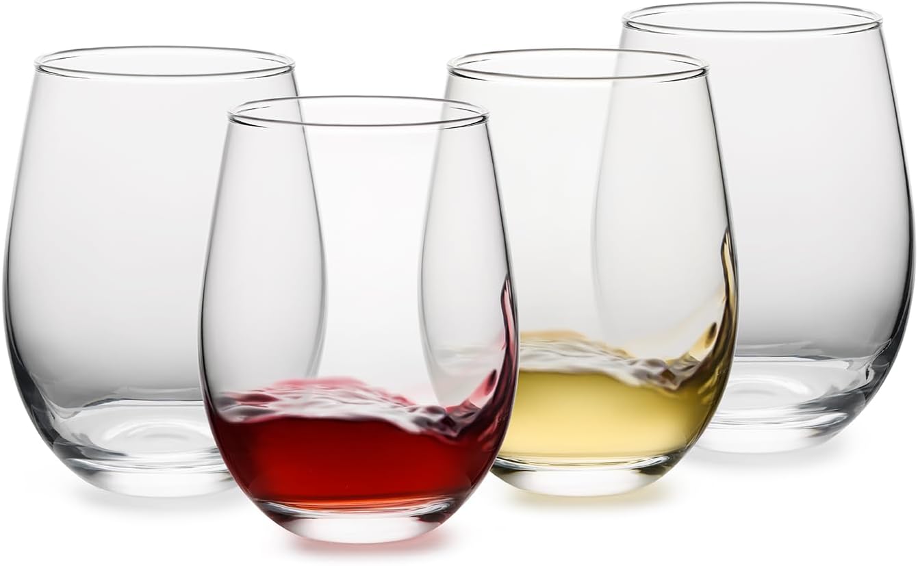 15oz Stemless Wine Glasses Set of 4