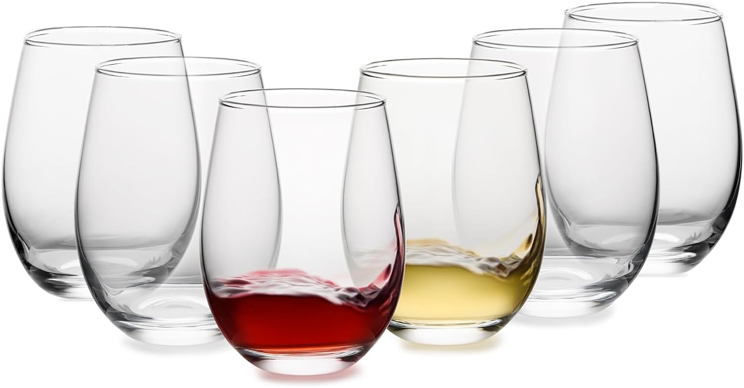 15oz Stemless Wine Glasses Set of 4