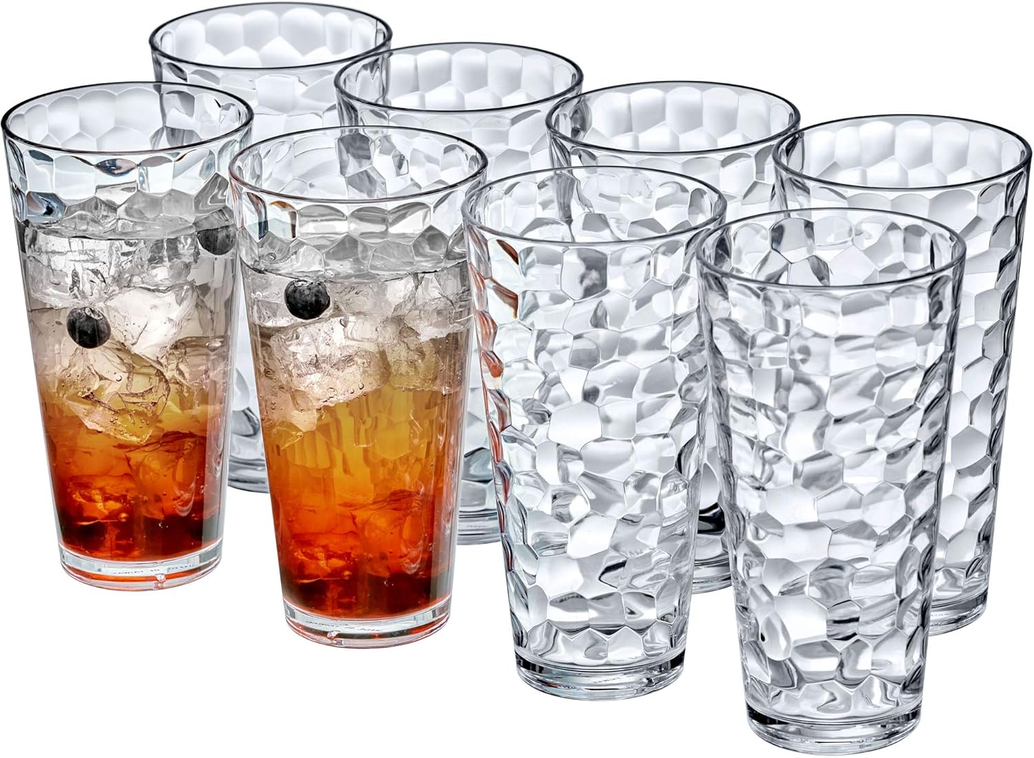 24oz Clear Plastic Tumblers Set of 8