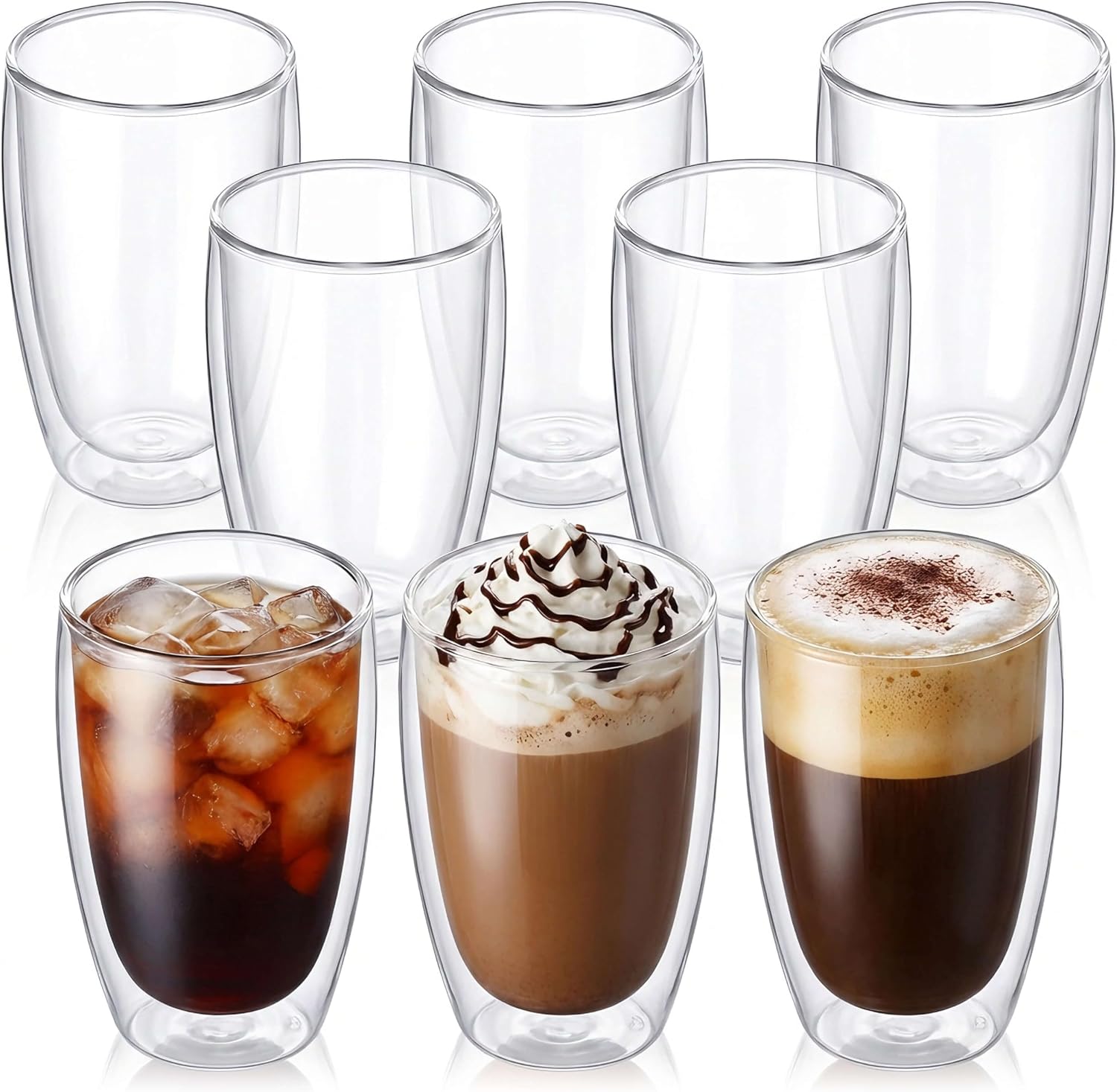 17oz Double Wall Glass Coffee Mug