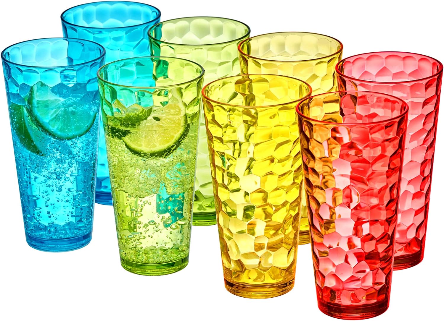 24oz Clear Plastic Tumblers Set of 8